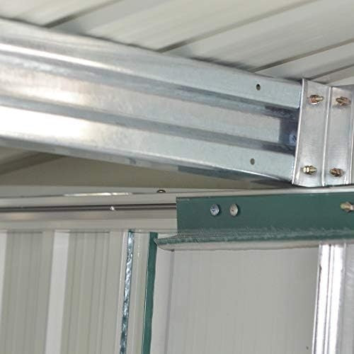 Lockable 10x8ft Metal Garden Shed Tool Storage Grey Outdoor