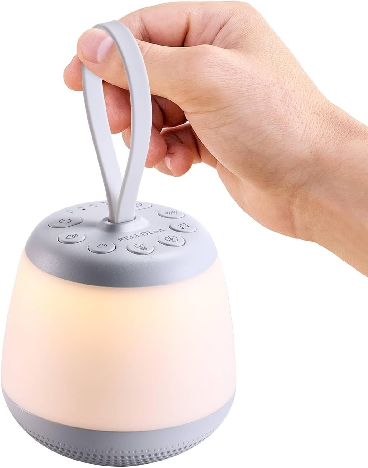 Travel White Noise Machine with Night Light – 21 Sounds, Timer & Rechargeable