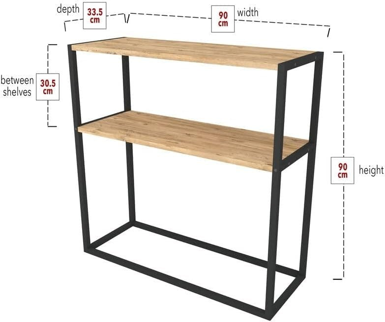 Slim 2-Tier Console Table with Wooden Top & Sturdy Metal Frame for Small Spaces
