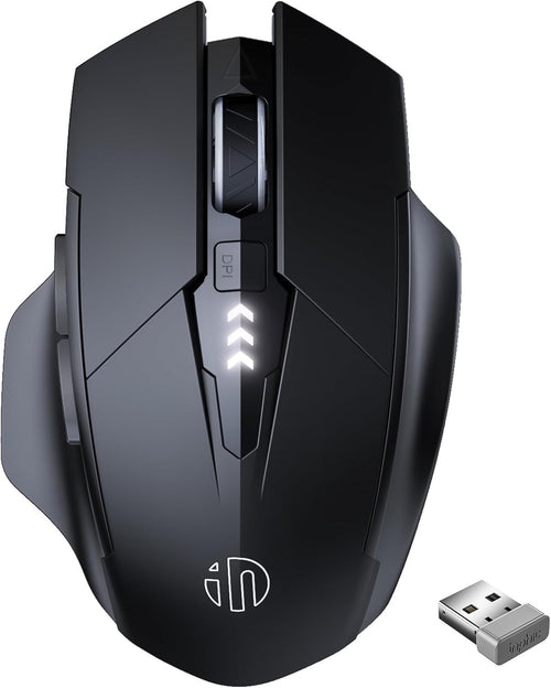 Rechargeable Wireless Mouse Silent Click 2400DPI USB Ergonomic Black