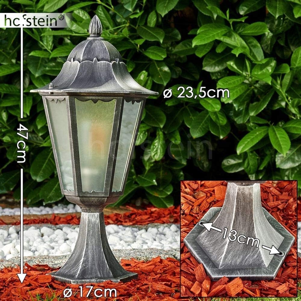 Outdoor Lamp Lignac Frost, 74cm Antique Black/Silver Bollard Light, E27