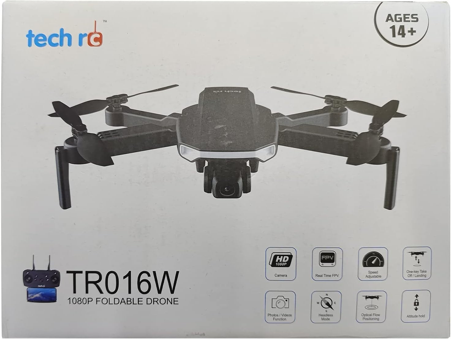 Foldable 1080P HD Camera Drone with Optical Flow & 2 Batteries for Adults