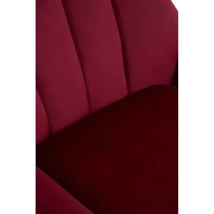 Wine Red Velvet Accent Lounge Chair with Gold Legs Mid Century Armchair
