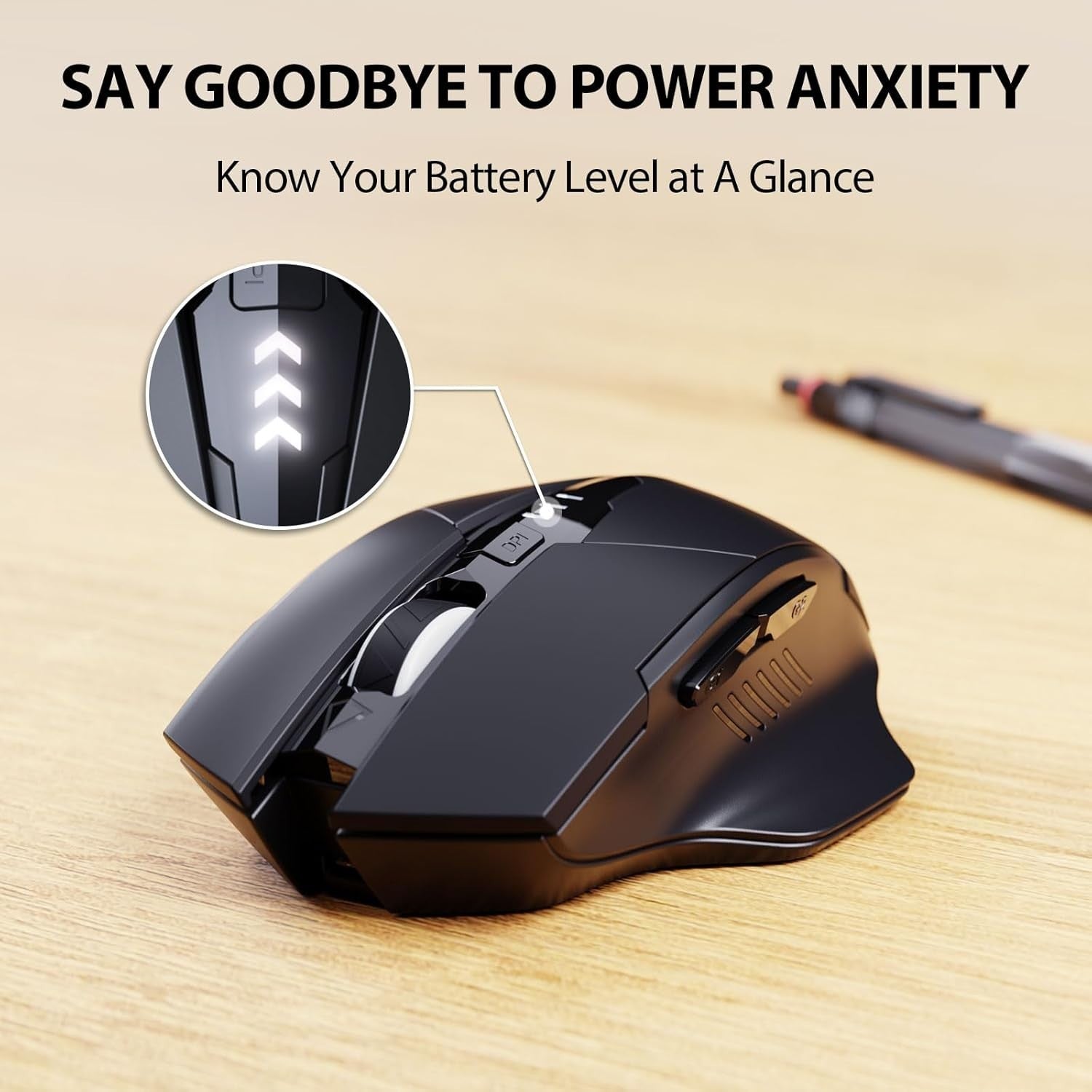 Rechargeable Silent Wireless Mouse 2400DPI Ergonomic USB PC Laptop Grey