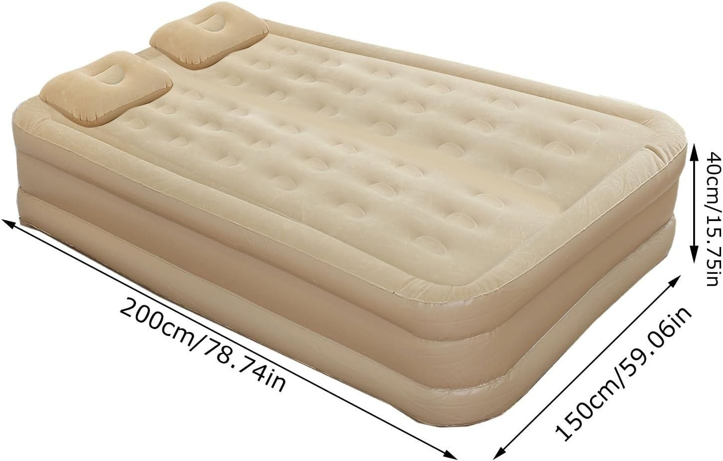 Automatic Inflatable Twin Air Mattress with Built-in Pump & Flocked Top