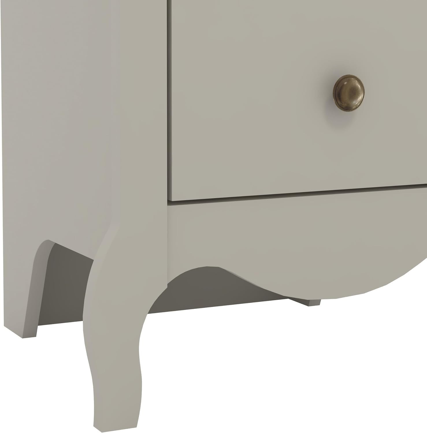 Grey 5 Drawer Chest Storage Cabinet for Bedroom Hallway Entryway