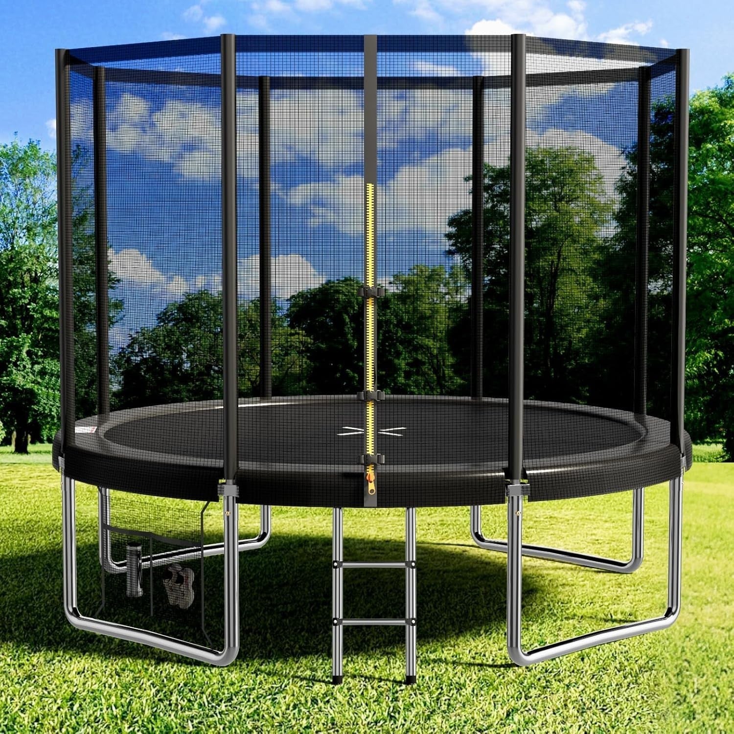 10FT Kids Garden Trampoline Safety Net Steel Frame Outdoor Play