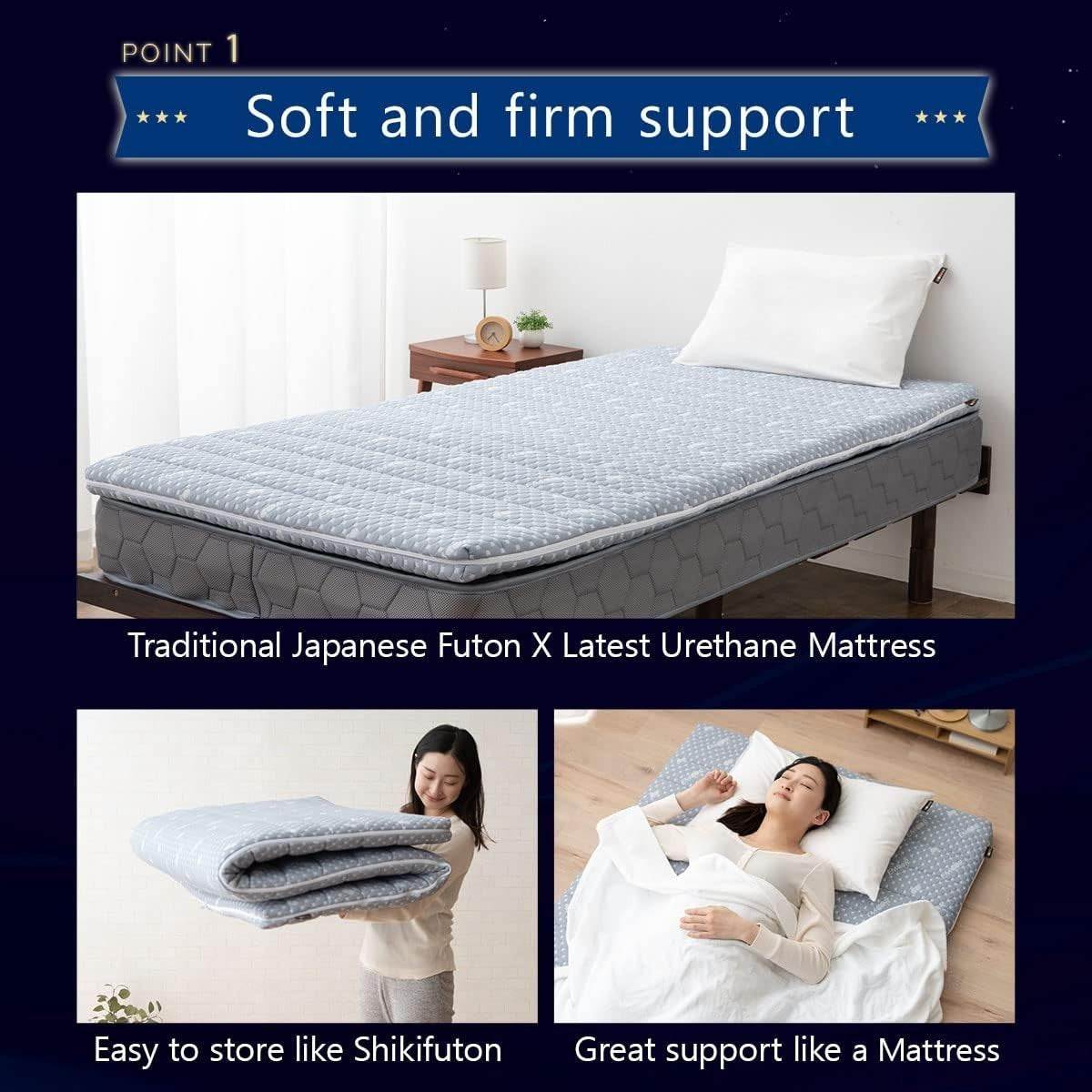 Japanese Floor Futon Mattress Single | Tatami Foldable Foam Topper Bed