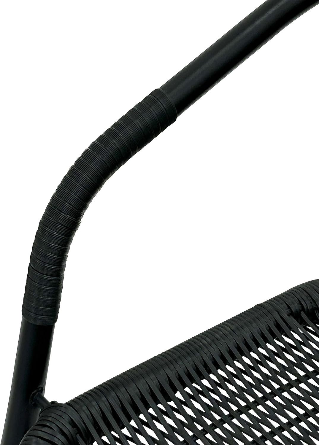 Black Rattan Garden Chair Stackable Bistro Patio Cafe Outdoor Seating