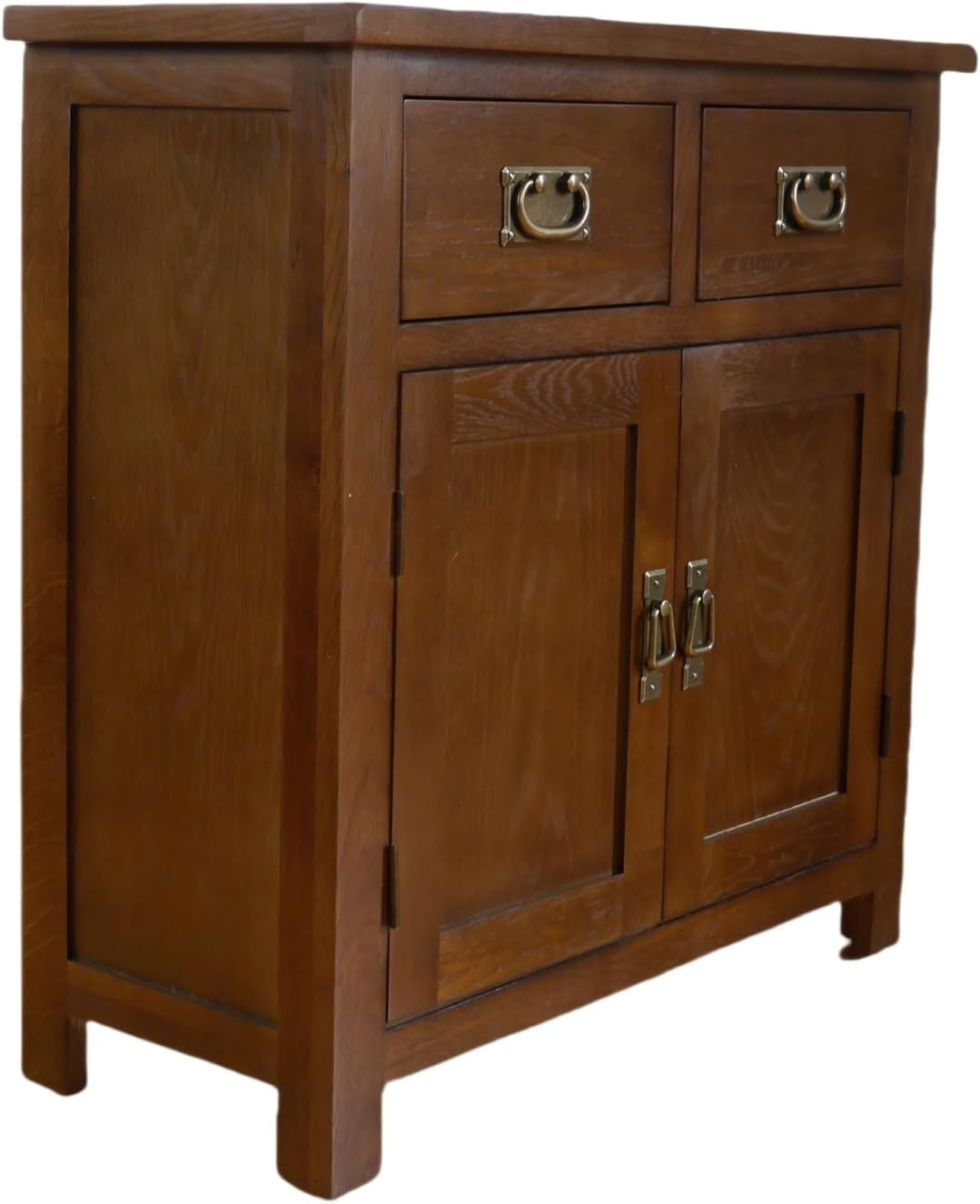Small Solid Oak Sideboard Cabinet 2 Door 2 Drawer Hallway Storage Unit