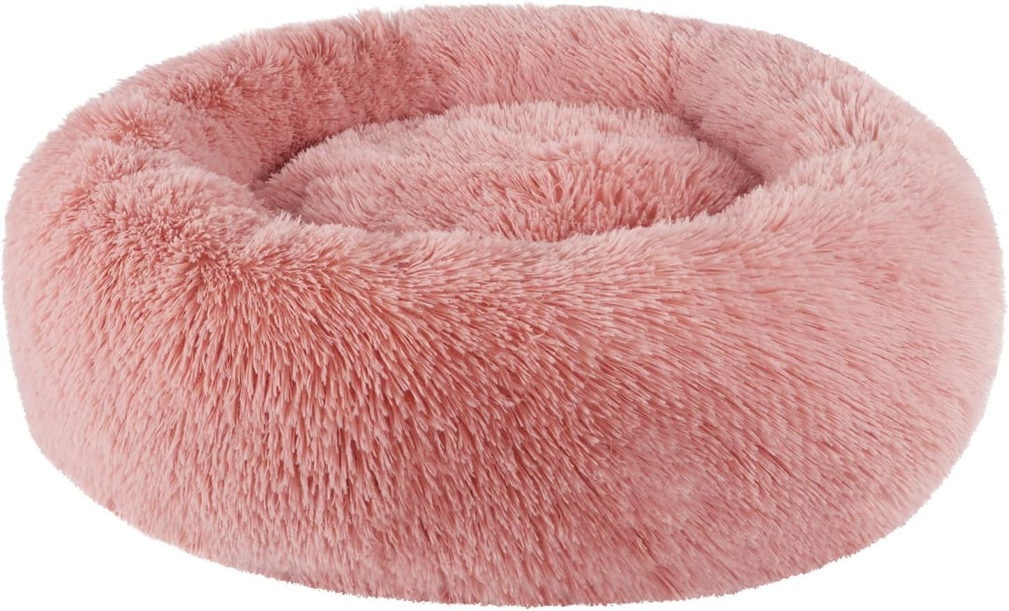 80cm Calming Donut Dog Bed Plush Washable Bean Paste