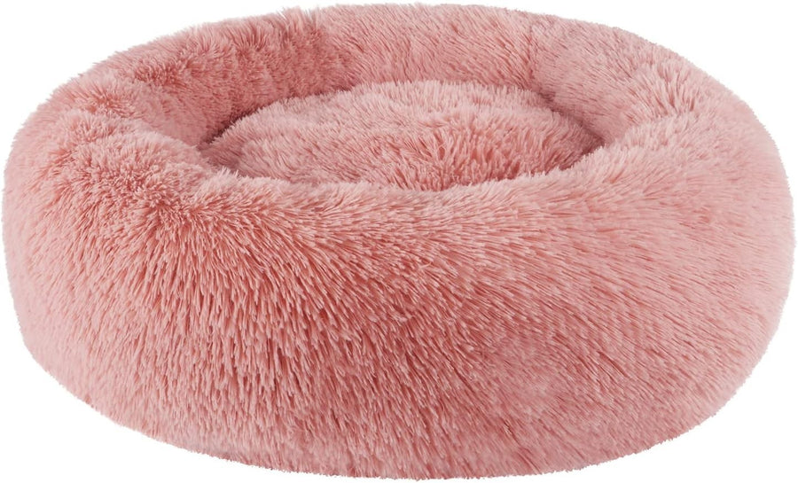 80cm Calming Donut Dog Bed Plush Washable Bean Paste