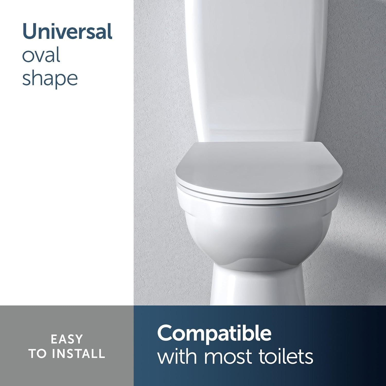 Tirso Oval Soft Close Toilet Seat White Quick Release Easy Clean 365x425mm