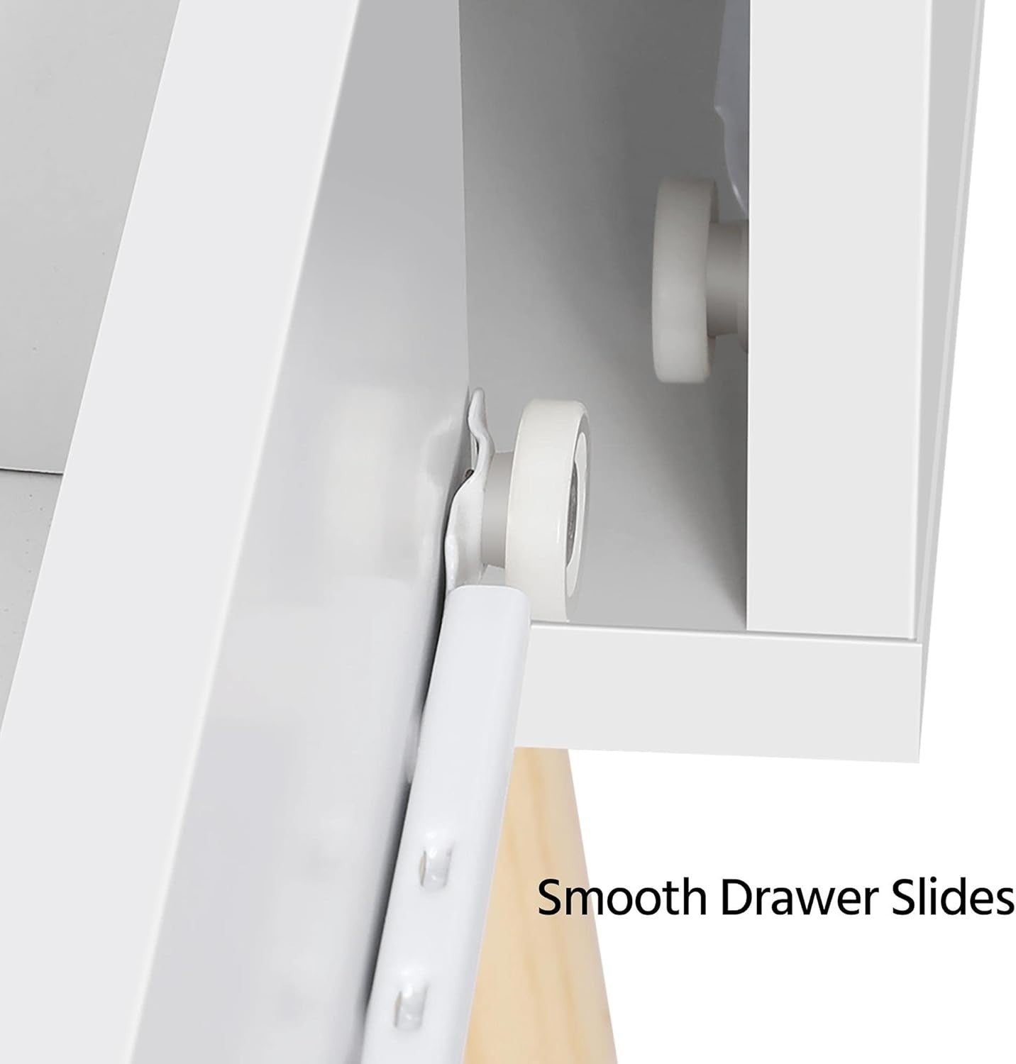 Modern Bedside Tables Set of 2 with Drawers & Wooden Legs