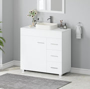 Under Sink Bathroom Cabinet White Storage Unit with Drawers 70x30x64cm