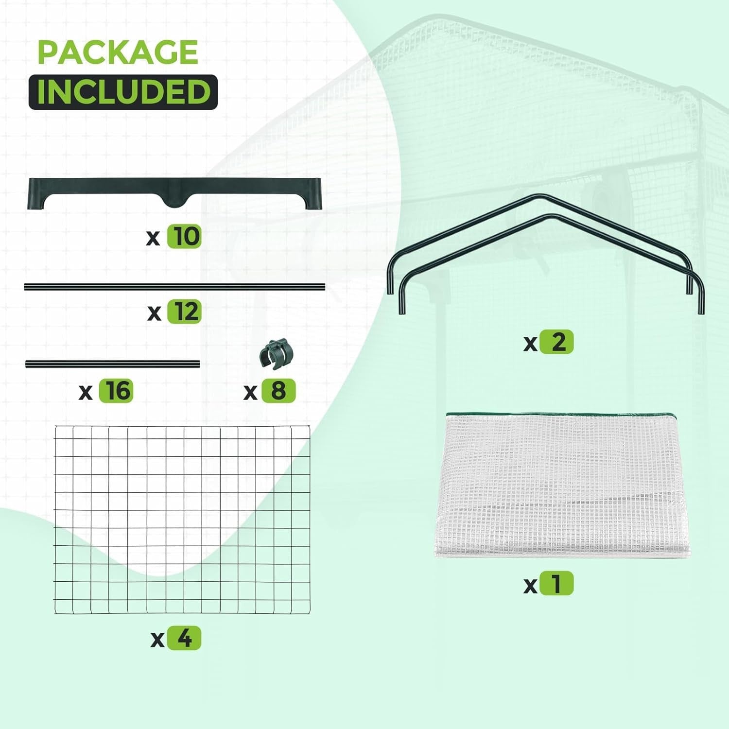 Mini 4-Tier Greenhouse with Shelves 69x49x163cm Clear PE Cover Indoor Outdoor