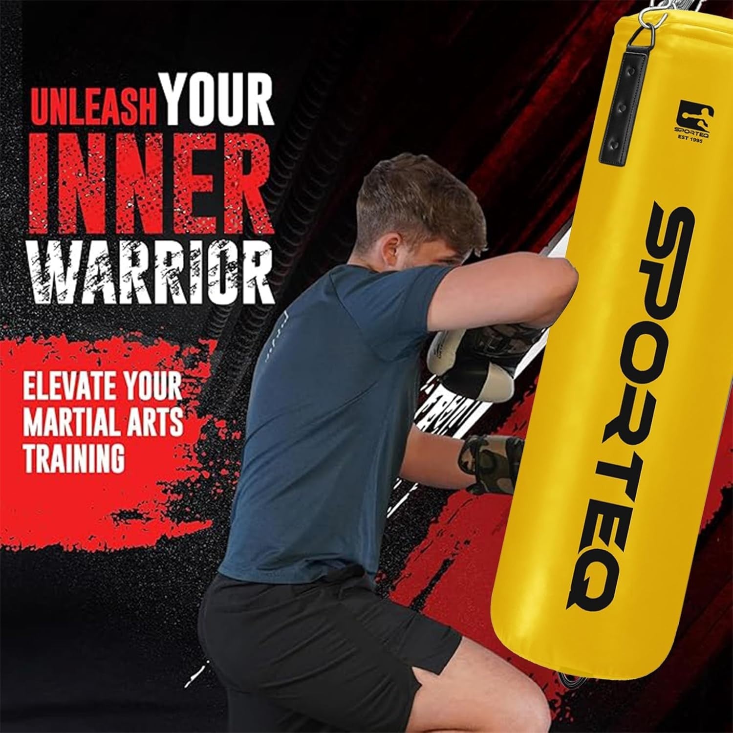 Heavy Filled Punching Bag 4FT Boxing Kickboxing MMA Training Yellow