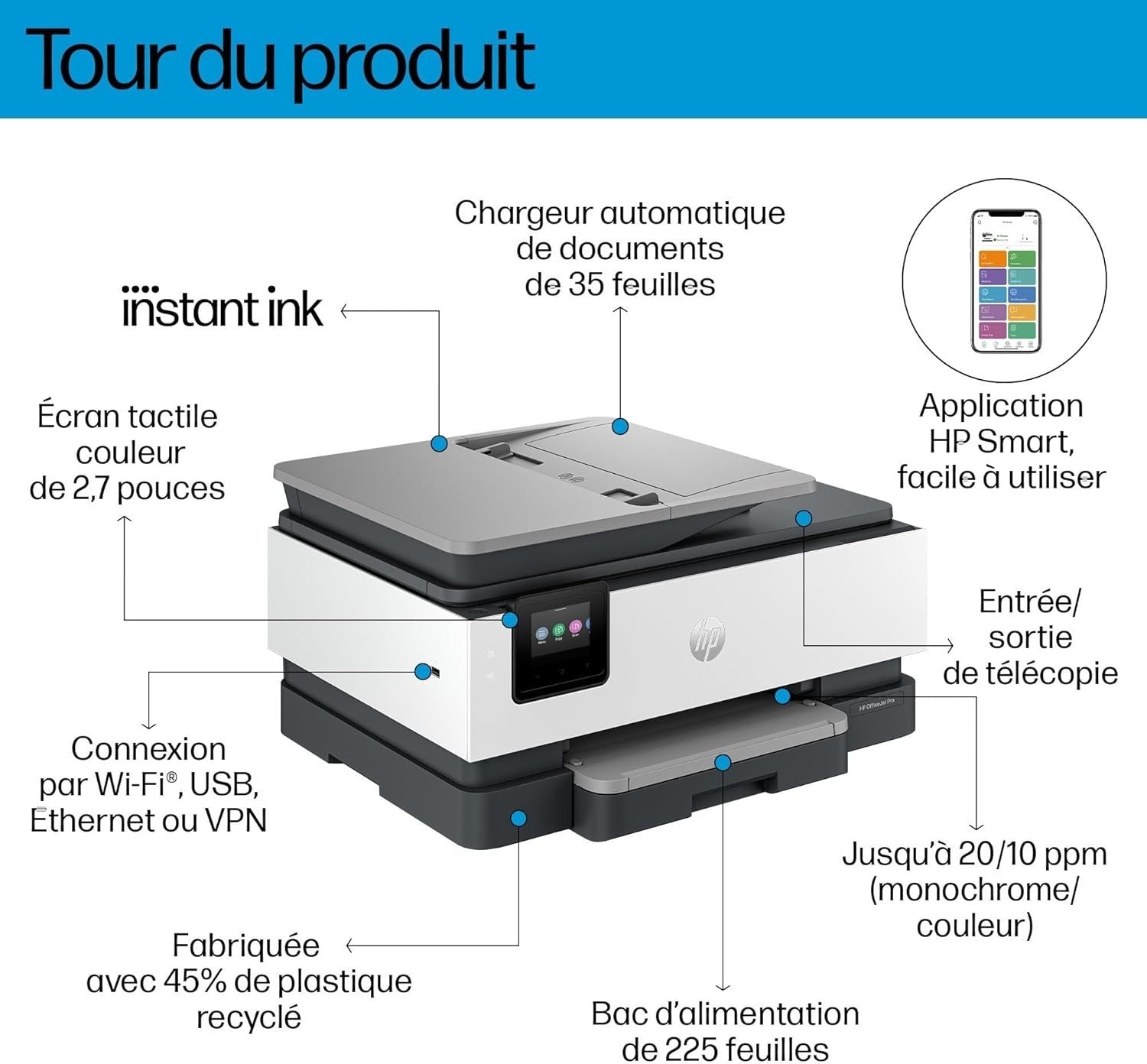 Colour All-in-One Printer | OfficeJet Pro 8132e | Print, Scan, Copy, Fax | Wi-Fi