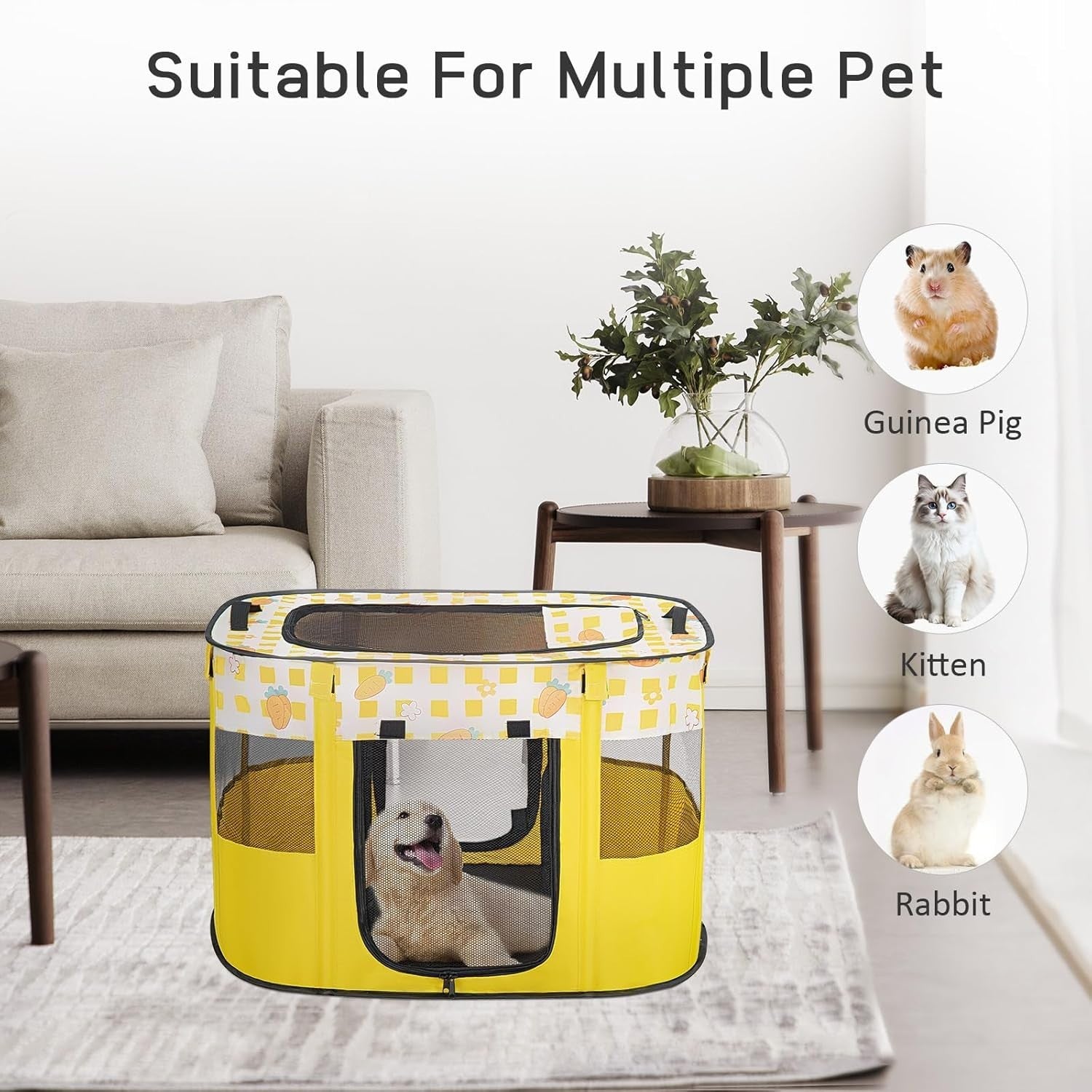 Foldable Pet Playpen Portable Small Dog Cat Crate Indoor Outdoor Travel Cage