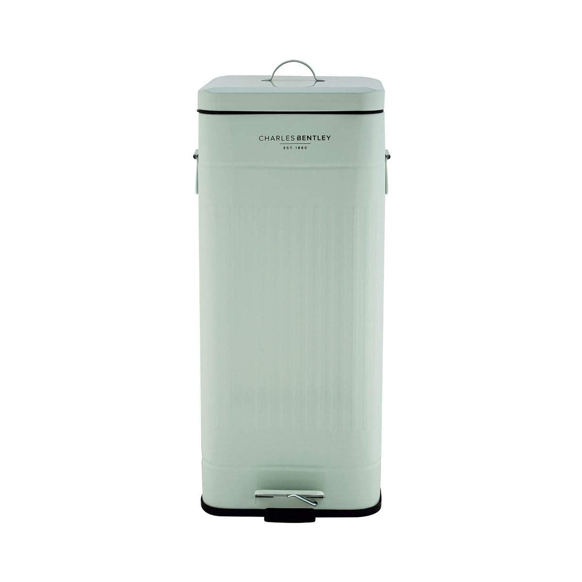 30L Retro Kitchen Pedal Bin Green Steel Inner Bucket