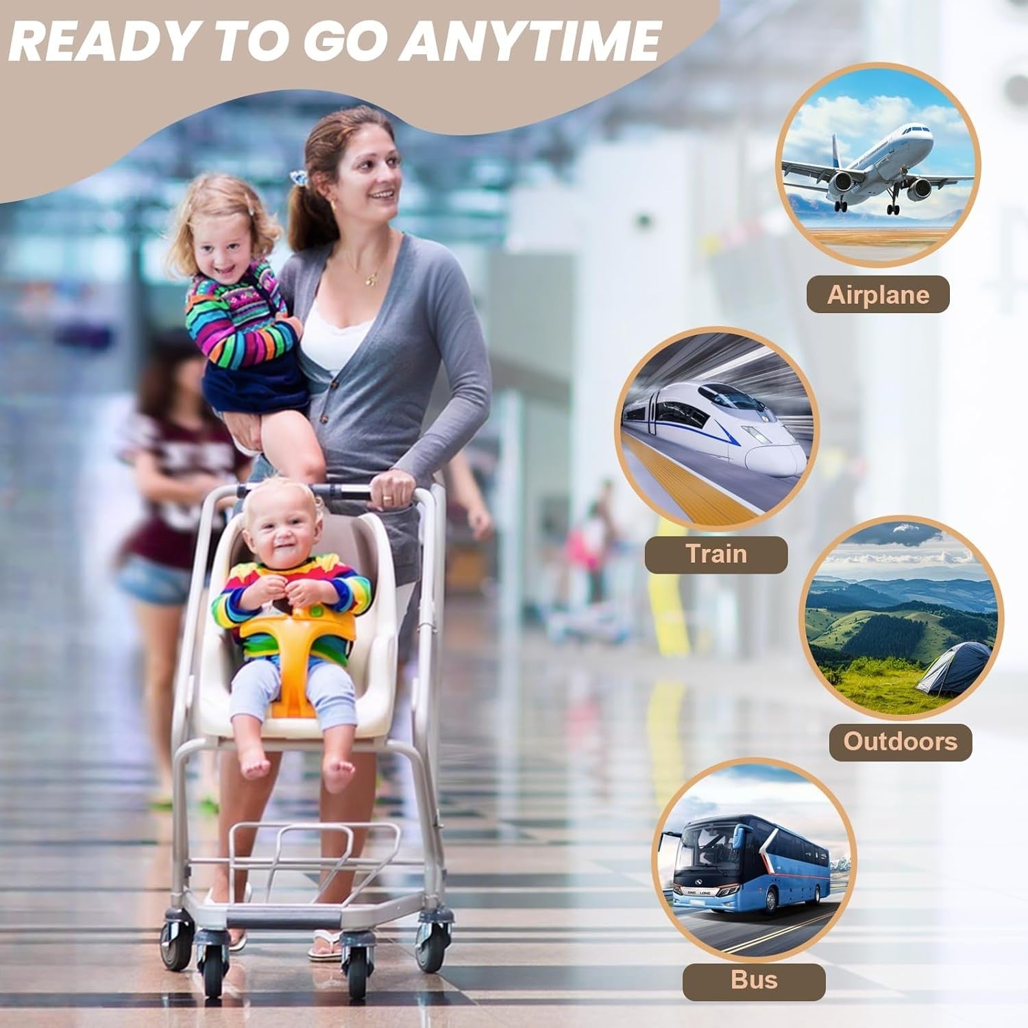 Inflatable Toddler Travel Bed for Airplane and Train with Safety Edges