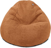 Rust Boucle Bean Bag Chair Adult Soft 110x80cm – Lounge Sofa Seat