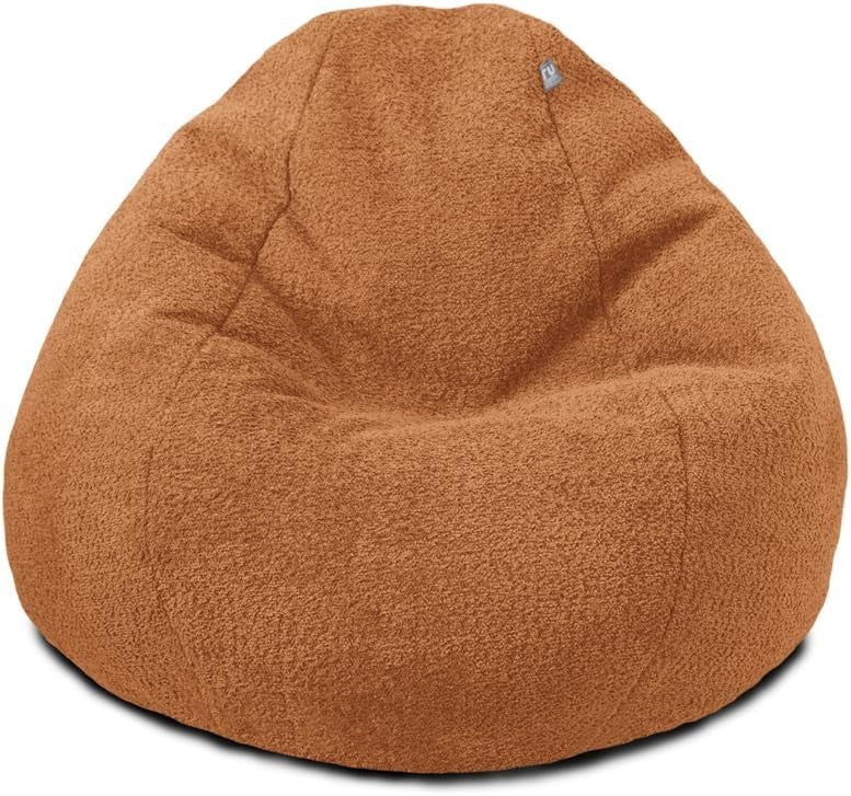 Rust Boucle Bean Bag Chair Adult Soft 110x80cm – Lounge Sofa Seat