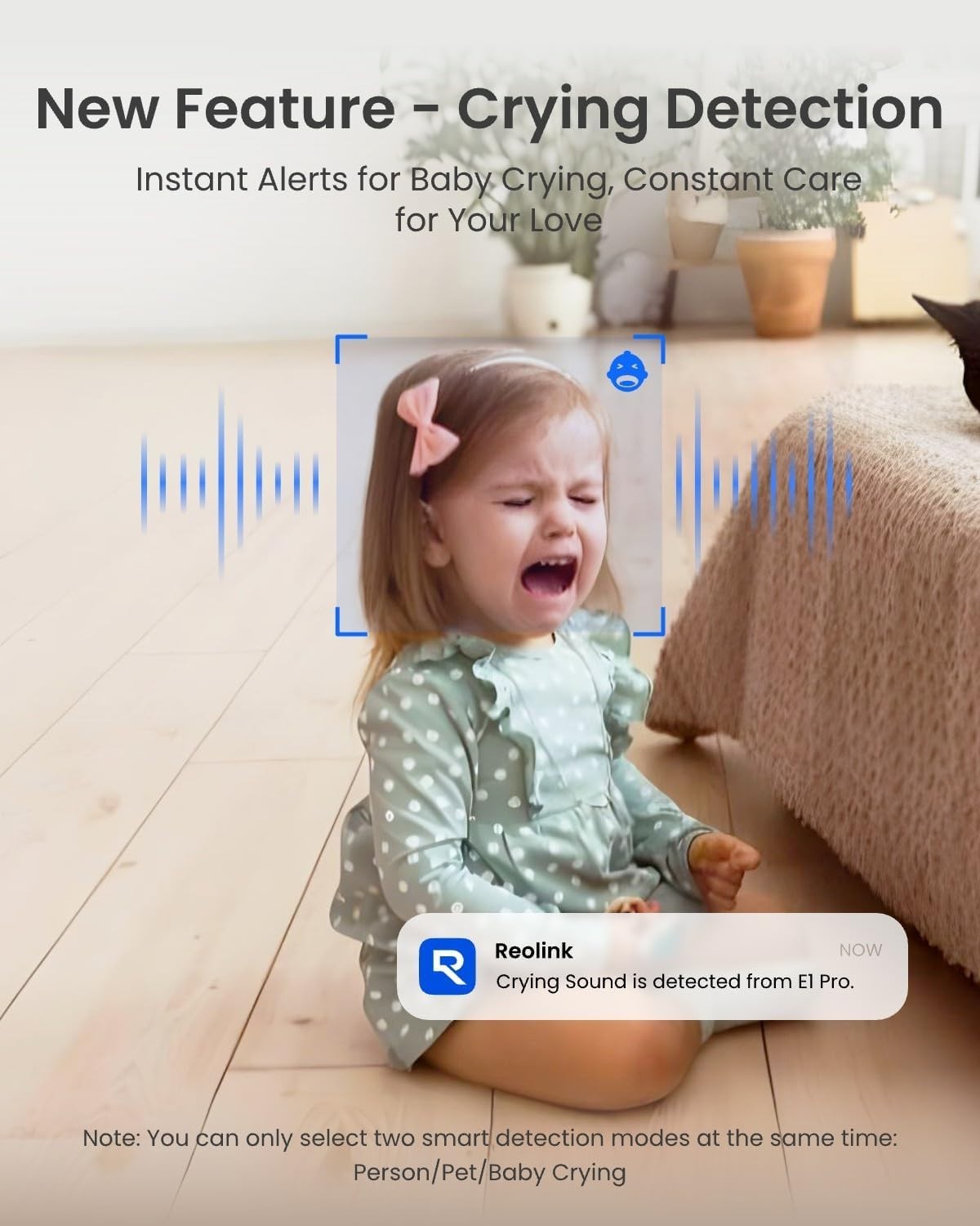 3K Indoor Security Camera 360° Auto Tracking Pet Baby Monitor WiFi