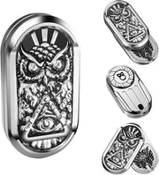 Metal Owl Fidget Slider Haptic Coin Dual Side ADHD Stress Relief