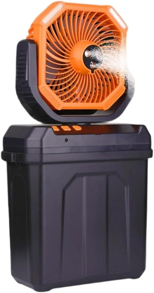 Portable 30000mAh Misting Fan – 6L Bucket LED Cooling w/ Rechargeable Battery