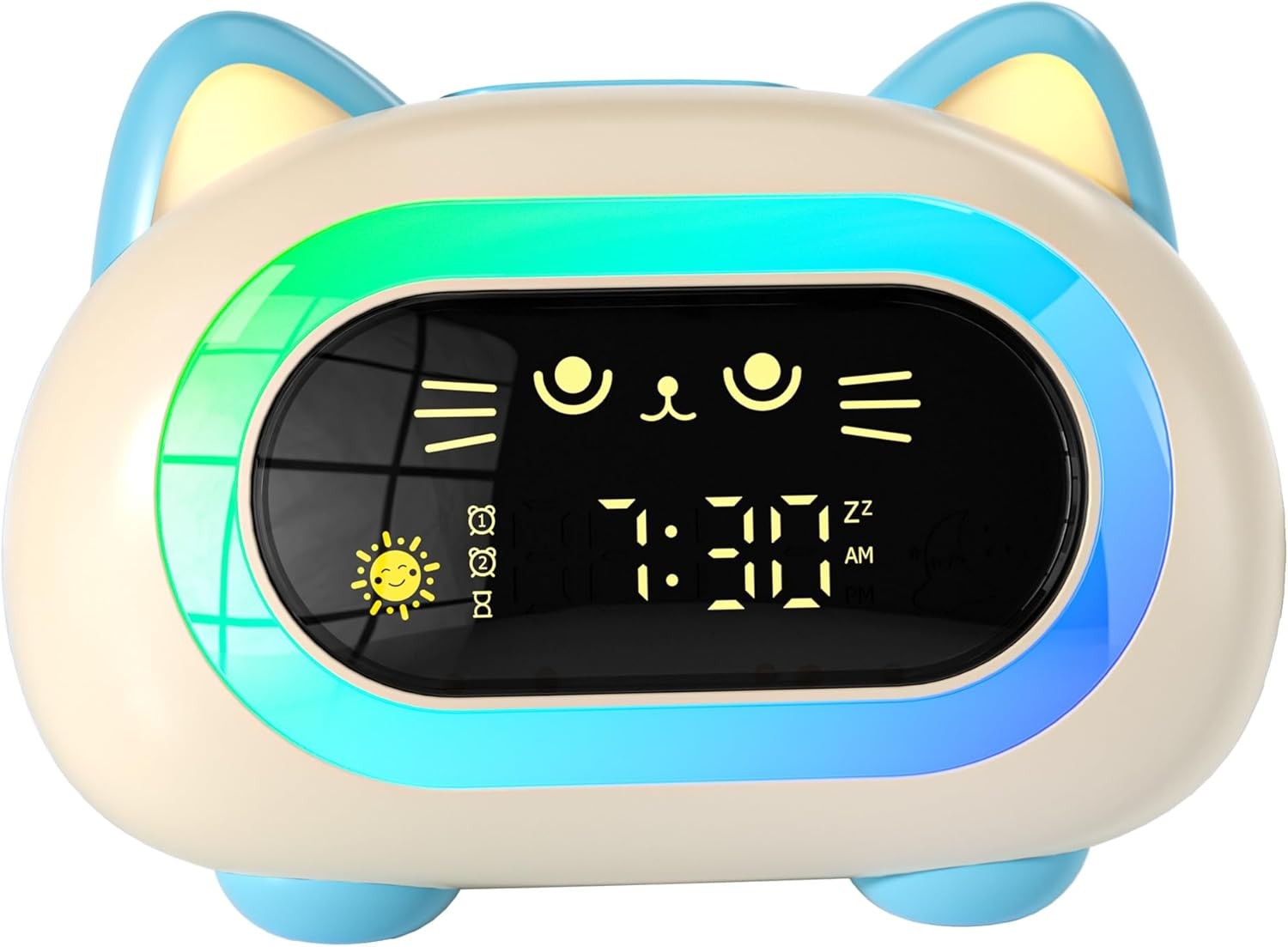Kids Sleep Training Alarm Clock Dual Alarm Colour Night Light Snooze Timer