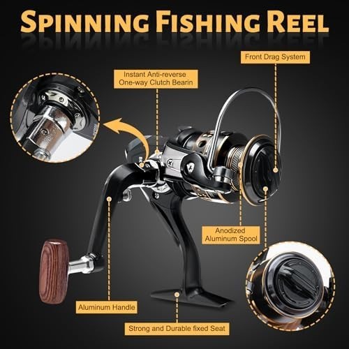 Telescopic Fishing Rod & Reel Kit 2.1m Spinning Pole with Lures & Bag