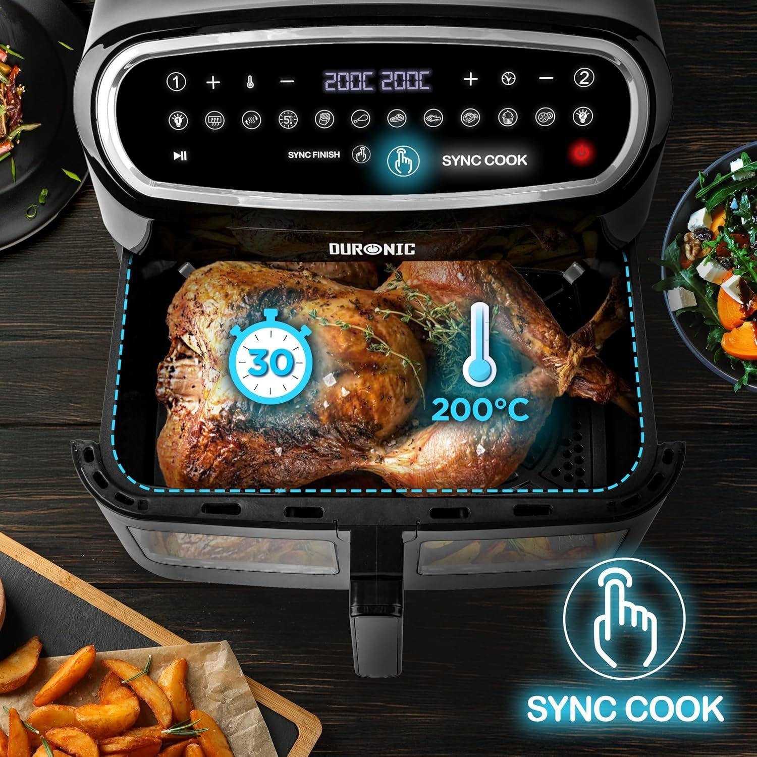 10L XXL Digital Air Fryer | Visual Window, 10 Presets, 2400W, Large Drawer