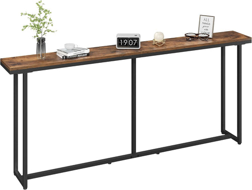 Slim Industrial Console Table 180cm with Wall Anchors & Scratch-Resistant
