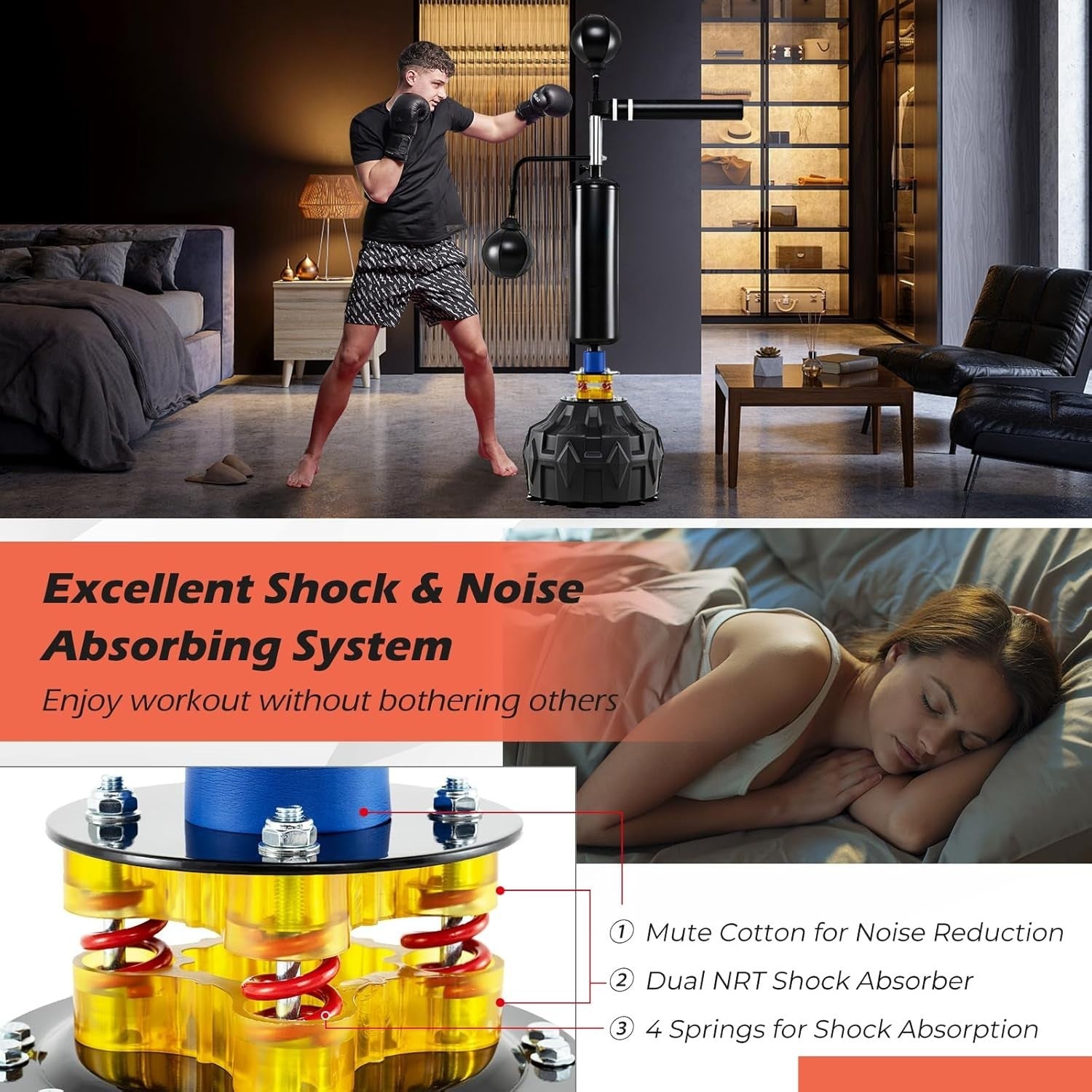 4 in 1 Boxing Speed Bag Stand Adjustable Punch Trainer MMA Fitness