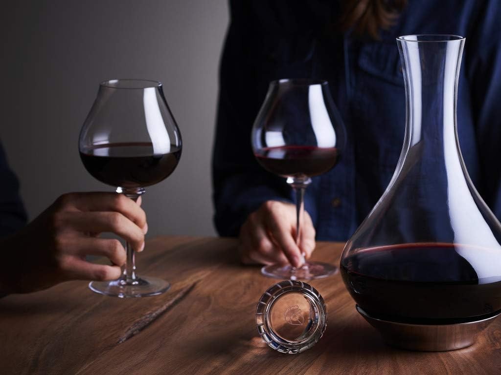 Wine Decanter 750ml Leakproof Glass Carafe Elegant Paris Style Aeration