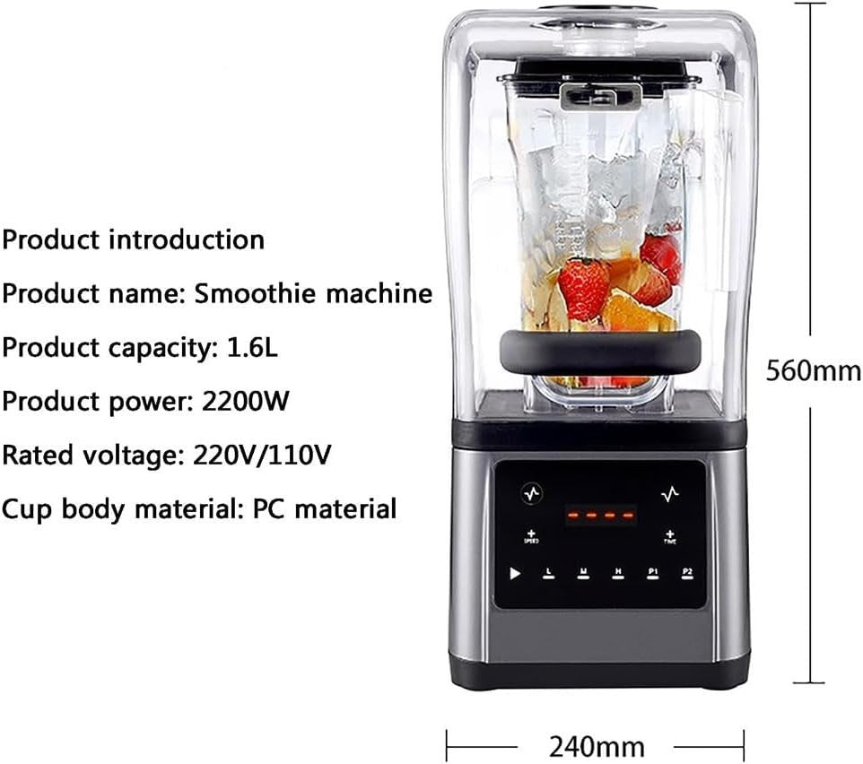 High Power Slush Machine Ice Blender 1500W Silent Smoothie Cocktail Maker