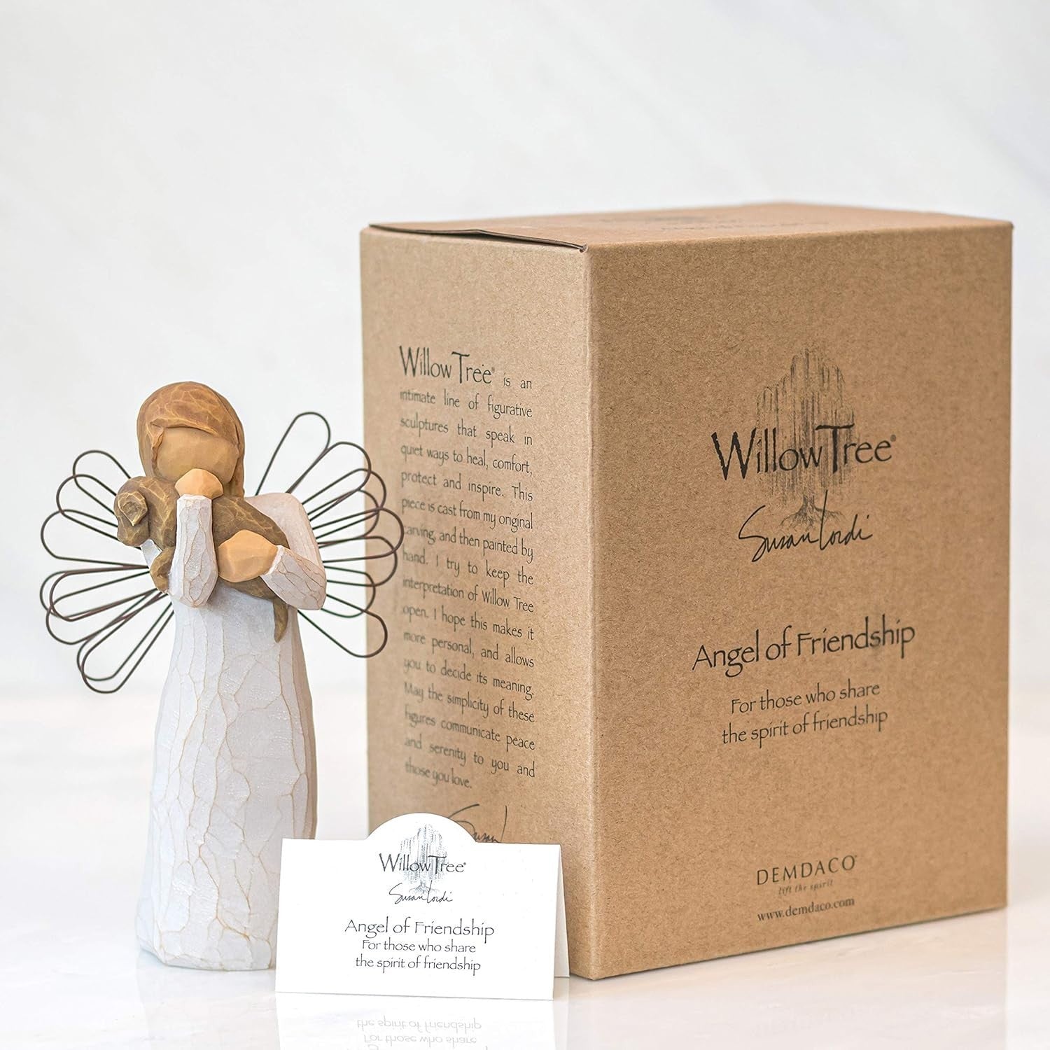 Angel Friendship Figurine Resin Sculpture Gift Decor Handmade Wings