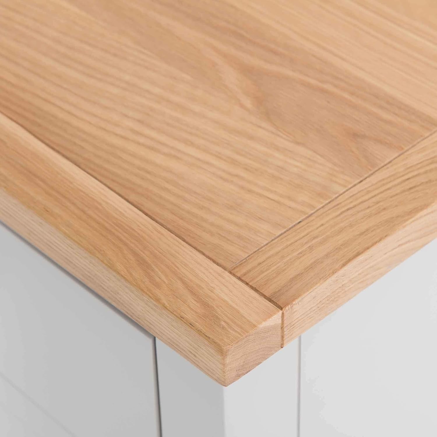 Large Grey Wooden Chest of Drawers 6 Spacious Drawers Solid Oak Top 78x120cm