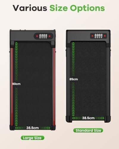 Under Desk Walking Pad Treadmill 1-8km/h 7% Incline 2.5HP LED Compact