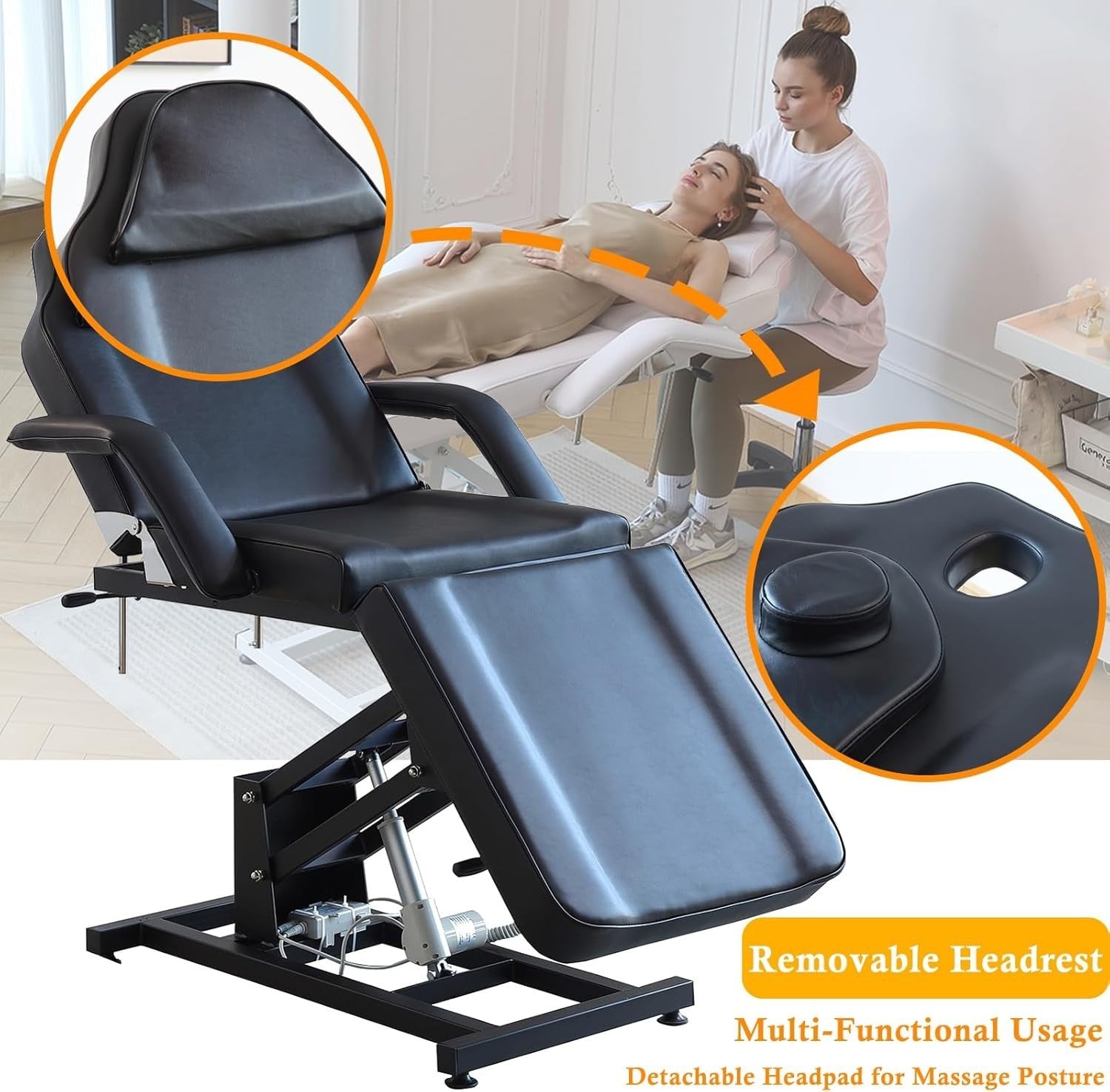 3 Section Adjustable Massage Table Folding Therapy Bed With Removable Supports
