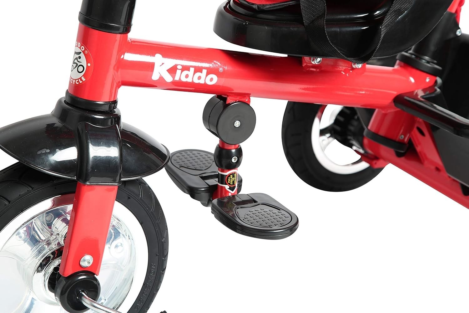 4 in 1 Kids Tricycle Rotating Seat Sun Canopy Parent Push Trike Red