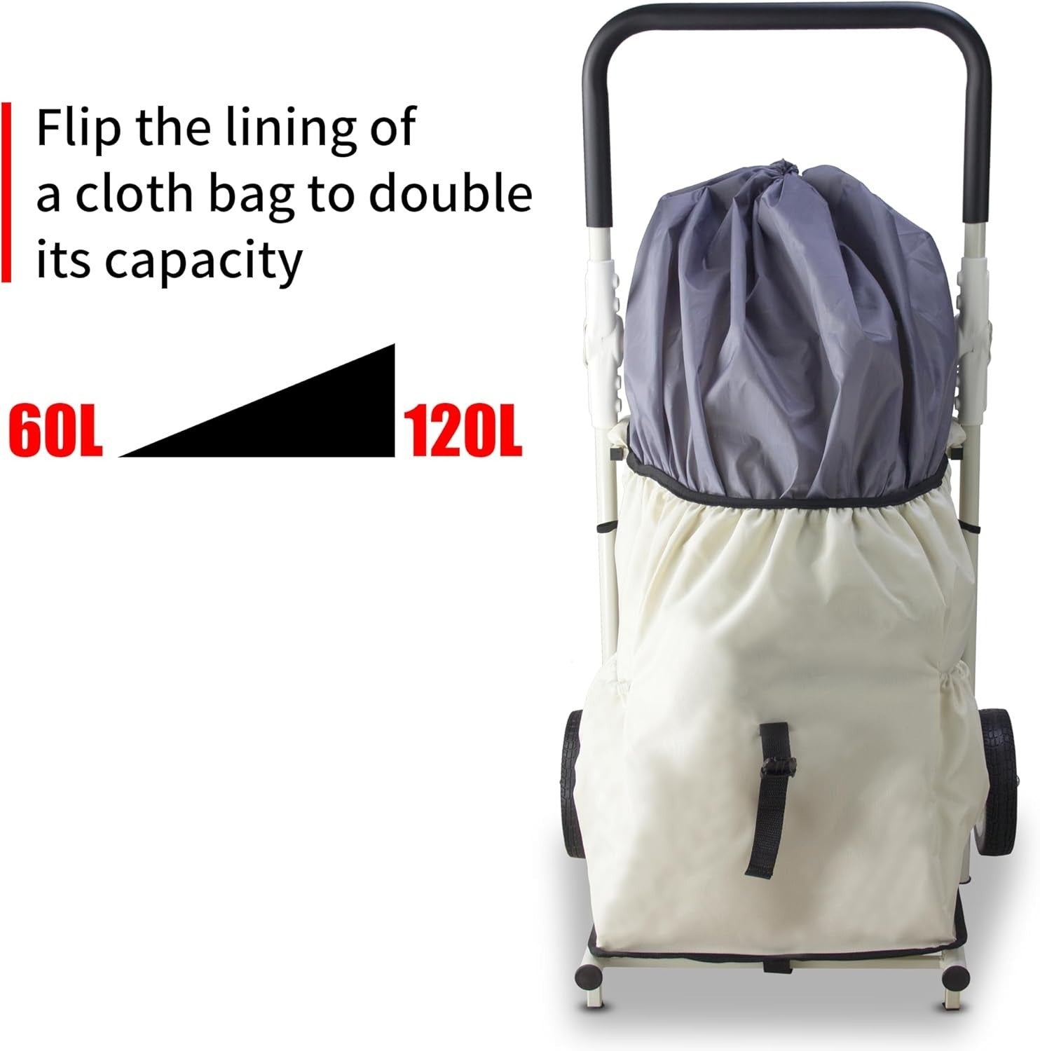 Foldable Shopping Trolley with Seat 120L Bag Heavy Duty Utility Cart