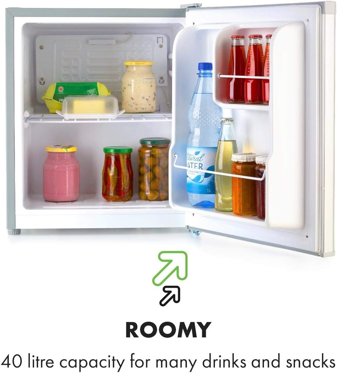 40L Neo White Mini Fridge Tabletop Cooler Eco-Friendly Space Saving