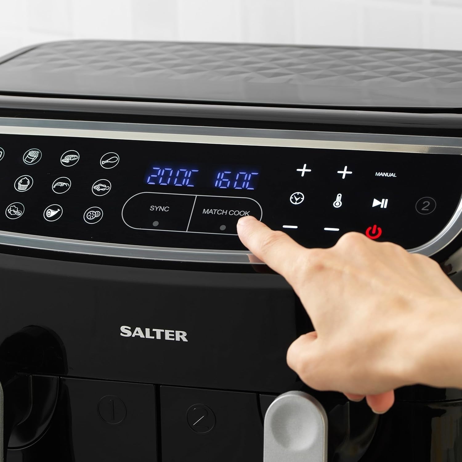Dual Cook Air Fryer 9L | 12 Functions, Sync & Match, LED Touch, 1600W, Low-Oil