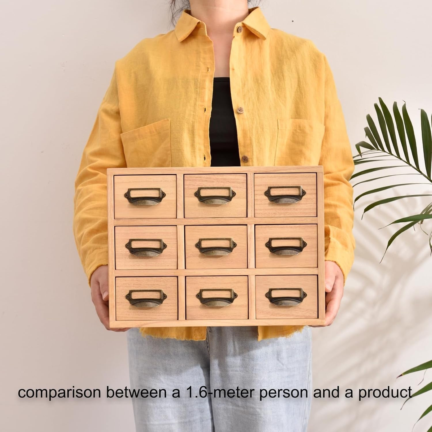 Wood Desktop Organizer 9-Drawer Chest for Jewelry, Tea & Office Supplies
