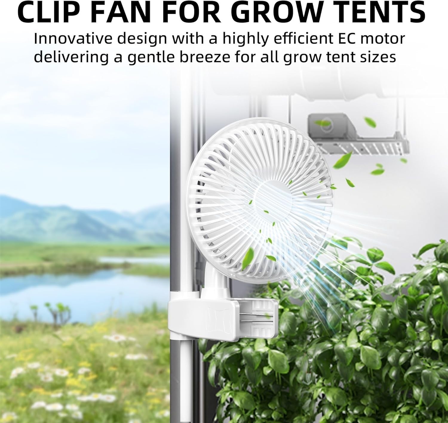 6-Inch Dual Clip Fans White – 2-Speed Adjustable 90° Quiet Desk or Grow Tent Use