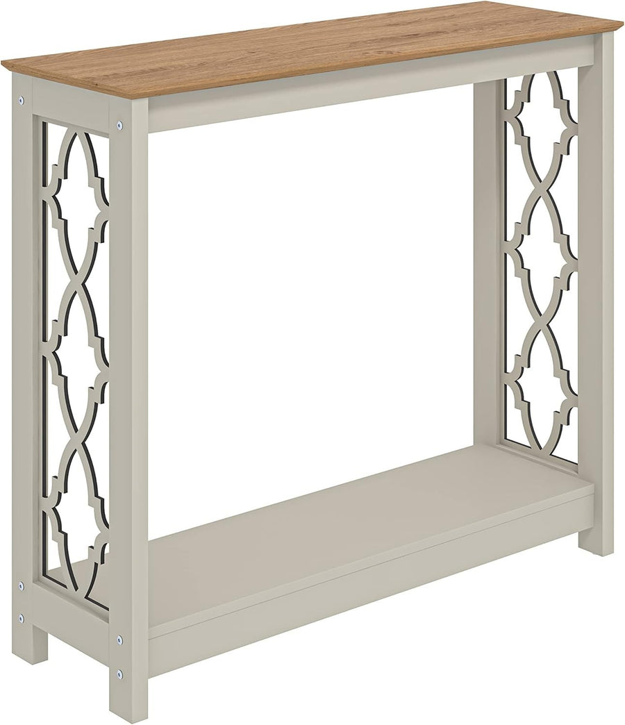 Slim Console Table Grey Oak – Narrow Entryway Shelf for Hallway Storage