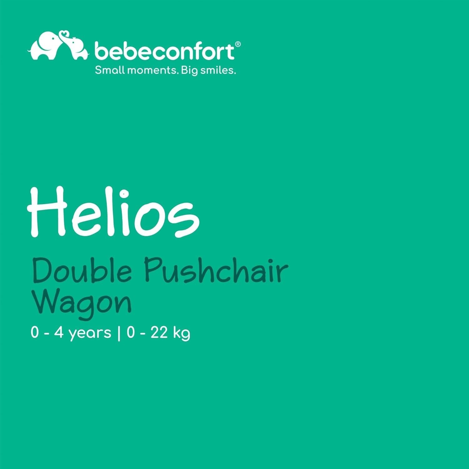 Twin Wagon Pushchair from Birth to 22kg, All-Terrain Wheels, Compact Fold