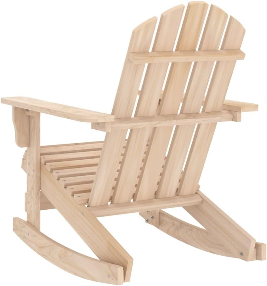 Outdoor Wooden Adirondack Rocking Chair with Armrests, Weatherproof Patio Seat